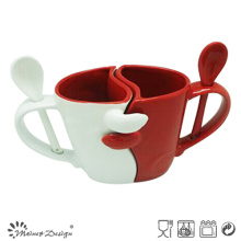 Tasses de Valentine en céramique de 11oz avec la cuillère